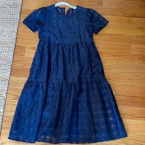 Eri & Ali Navy Austen Tiered Midi Dress
